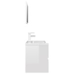 vidaXL Meubles de salle de bain blanc brillant bois d'ingénierie
