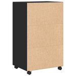 vidaXL Armoire à roulettes noir 55x40x91 cm bois d'ingénierie
