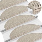 vidaXL Tapis d'escalier autocollants 15 Pièces 65x21x4 cm Taupe
