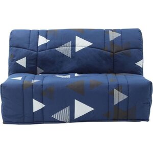 Banquette BZ - Tissu 100  Coton bikini bleu - Couchage 140 x 190 cm - 145 x 100 x 90 cm