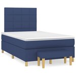 vidaXL Sommier à lattes de lit avec matelas bleu 120x190 cm tissu