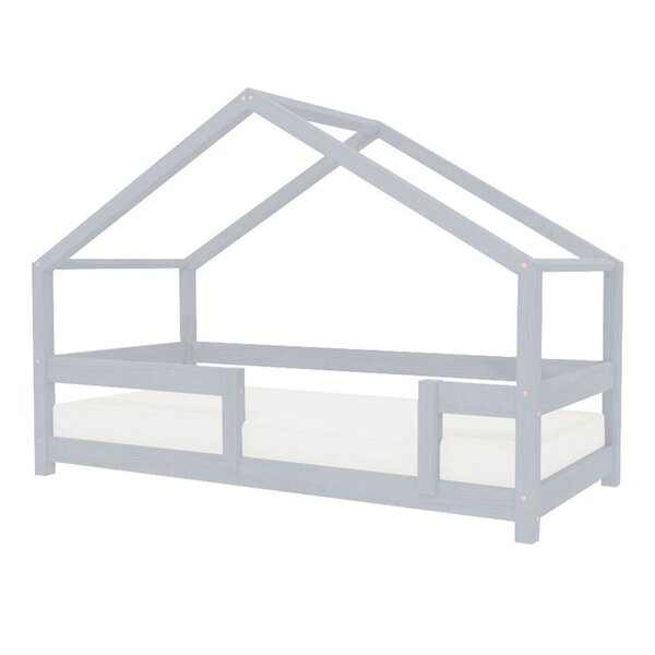 Lit cabane enfant LUCKY 120 x 180 gris clair