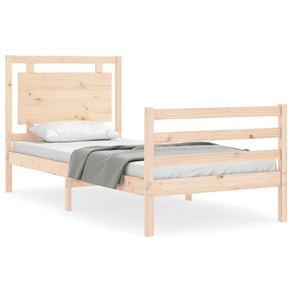 vidaXL Cadre de lit avec tête de lit petit simple bois massif