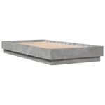 vidaXL Cadre de lit avec lumières LED gris béton 75x190 cm