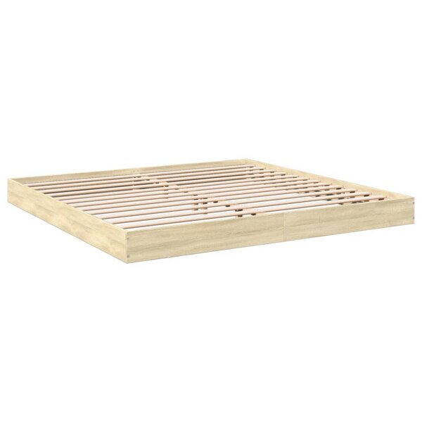 vidaXL Cadre de lit chêne sonoma 180x200 cm bois d'ingénierie