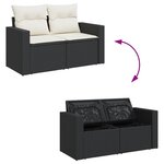 vidaXL Salon de jardin 6 Pièces avec coussins noir résine tressée