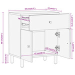 vidaXL Table de chevet 50x33x60 cm bois de manguier massif