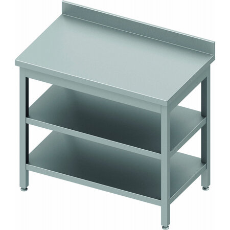 Table inox avec 2 etagères & dosseret - gamme 800 - stalgast - soudée - acier inoxydable1800x800 x800xmm