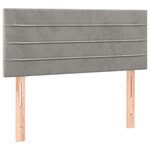 vidaXL Sommier à lattes de lit et matelas Gris clair 90x190 cm Velours