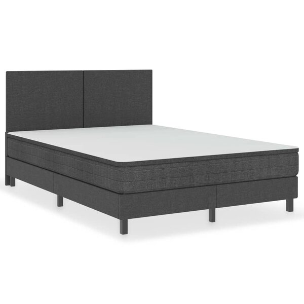 vidaXL Sommier à lattes de lit Gris foncé Tissu 140x200 cm