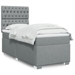 vidaXL Sommier à lattes de lit et matelas Gris clair 90x190 cm Tissu