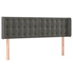 vidaXL Tête de lit avec oreilles Gris foncé 147x16x78/88 cm Velours