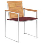vidaXL Chaises de jardin lot de 6 avec coussins Bois de teck massif