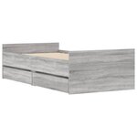vidaXL Cadre de lit avec tiroirs sonoma gris 90x190 cm