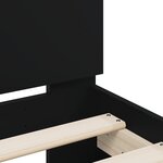 vidaXL Cadre de lit avec tête de lit noir 90x200 cm bois d'ingénierie