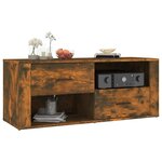 vidaXL Meuble TV Chêne fumé 100x35x40 cm Bois d'ingénierie