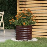 vidaXL Jardinière de jardin Acier enduit de poudre 40x40x36 cm Marron