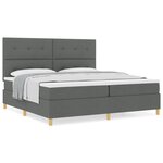 vidaXL Lit à sommier avec matelas gris foncé 200x200 cm en tissu