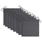 vidaXL Chaises de jardin empilables avec coussins lot de 8 Teck solide