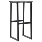 vidaXL Tabourets de bar lot de 4 noir acier enduit de poudre