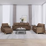 vidaXL Ensemble de canapés 4 Pièces avec coussins marron tissu