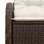 Canapé de jardin 2 places vidaXL avec rangement et coussins en poly rattan marron