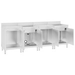 vidaXL Évier de cuisine commercial 240x60x96 cm Acier inoxydable