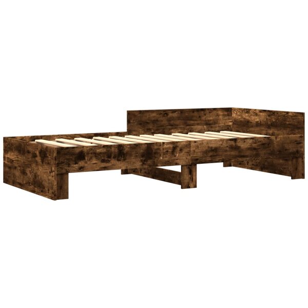 vidaXL Cadre de lit sans matelas chêne fumé 90x200cm bois d'ingénierie