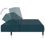 vidaXL Canapé-lit à 2 places Bleu Velours