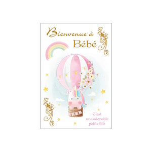 Carte De Voeux - Naissance - Bienvenue à Bébé C'est une adorable Fille
