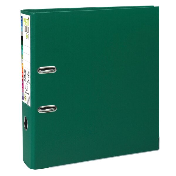 Classeur À Levier Prem'touch Intérieur Et Extérieur En Polypropylène - Dos 80mm - A4 Maxi - Vert Foncé - X 10 - Exacompta