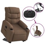 vidaXL Fauteuil inclinable Marron Tissu
