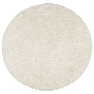 vidaXL Tapis ISTAN à poils longs aspect brillant crème Ø 80 cm