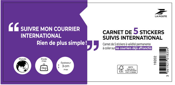 Sticker suivi international - Lot de 5
