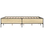 vidaXL Cadre de lit chêne sonoma 120x190 cm bois d'ingénierie et métal