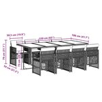 vidaXL Ensemble à manger de jardin 9Pièces coussins noir résine tressée