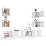 vidaXL Ensemble de meubles TV 6 Pièces Blanc Bois d'ingénierie