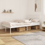 vidaXL Cadre de lit métal avec tête de lit blanc 120x190 cm