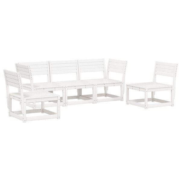vidaXL Salon de jardin 5 Pièces blanc bois massif de pin