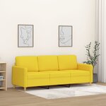 vidaXL Canapé à 3 places Jaune clair 180 cm Tissu