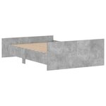 vidaXL Cadre de lit tête de lit et pied de lit gris béton 120x190 cm