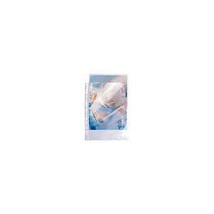 Sachet De 10 Pochettes Perforées Polypropylène Lisse Haute Qualité 9/100e - 24x32cm Vertical - Cristal - X 10 - Exacompta