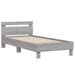 vidaXL Cadre de lit avec tête de lit sonoma gris 100x200 cm