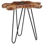 vidaXL Table basse 70x45 cm Bois de teck massif et polyrésine