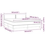 vidaXL Sommier à lattes de lit avec matelas Gris foncé 160x200cm Tissu