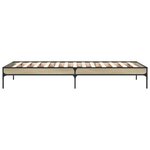 vidaXL Cadre de lit chêne sonoma 90x190 cm bois d'ingénierie et métal