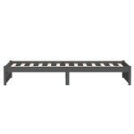 vidaXL Cadre de lit Gris Bois massif 75x190 cm Petit simple