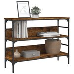 vidaXL Table console chêne fumé 100x32x75 cm bois d'ingénierie