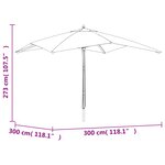 vidaXL Parasol de jardin avec mât en bois vert 300x300x273 cm
