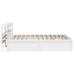 vidaXL Cadre de lit avec tête de lit blanc 135x190 cm bois pin massif